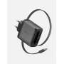 Carregador de parede ENERGEA Ampcharge Arc 65W GaN USB-A/USB-C com cabo USB-C retrátil, Gunmetal