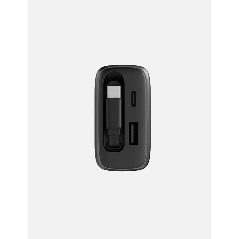 Carregador de parede ENERGEA Ampcharge Arc 65W GaN USB-A/USB-C com cabo USB-C retrátil, Gunmetal