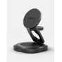 Carregador sem fios rotativo ENERGEA Alumag GYRO 360 Qi2 25W Dobrável Gunmetal