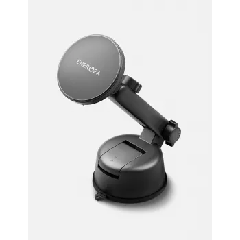 Suporte de carregamento sem fios magnético para automóvel ENERGEA MagdriveKit 15W – Para para-brisas, painel, saída de ar – Preto
