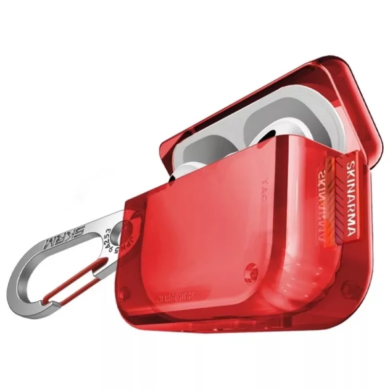 Capa protetora SKINARMA Saido para AirPods Pro 2.ª geração - vermelho