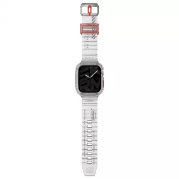 Capa e braçadeira 2-em-1 SKINARMA Saido para Apple Watch 45/44mm, transparente