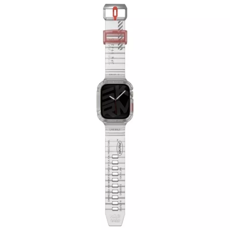 Capa e braçadeira 2-em-1 SKINARMA Saido para Apple Watch 45/44mm, transparente