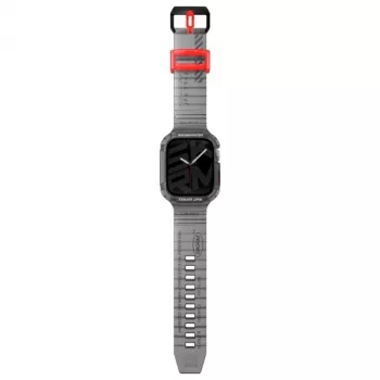 Braçadeira e capa 2-em-1 Skinarma Saido para Apple Watch 45/44mm - Smoke