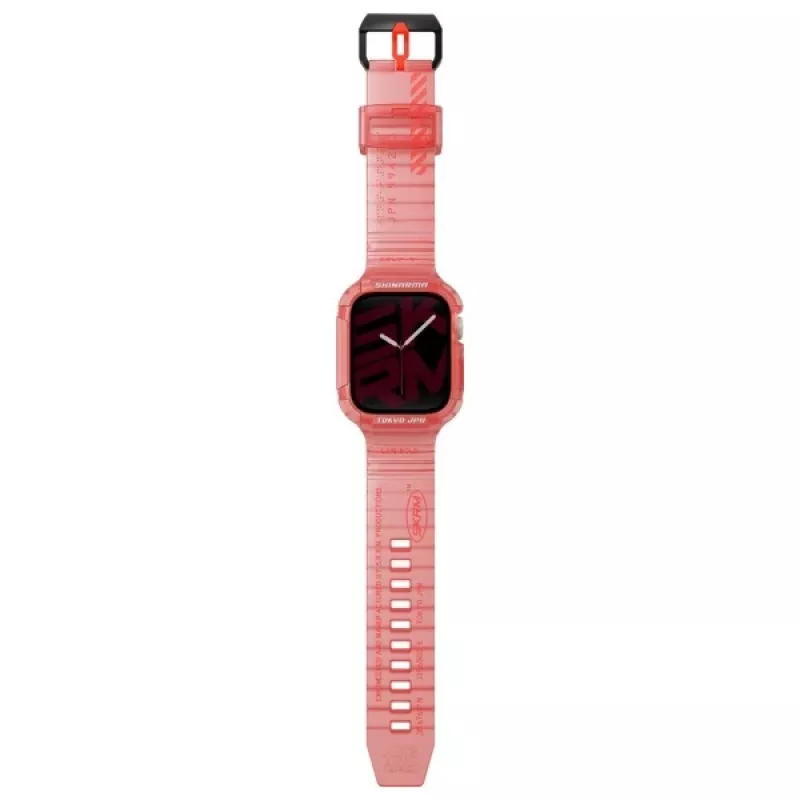 Braçadeira e capa protetora 2-em-1 Skinarma Saido para Apple Watch 45/44mm vermelho