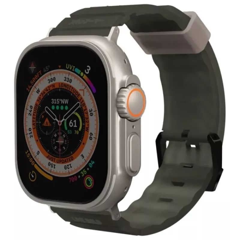 Braçadeira Skinarma Shokku para Apple Watch 49/45/44mm verde-azeitona-escuro
