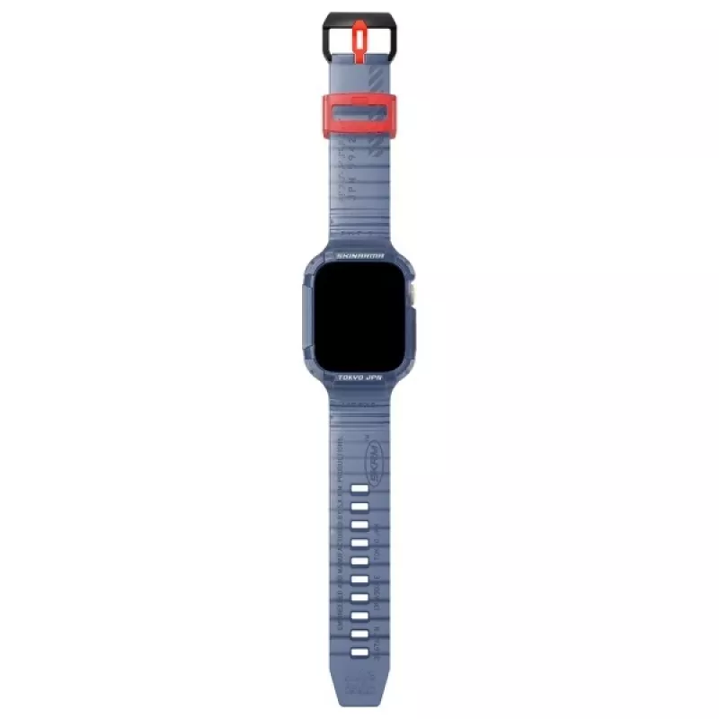 Capa 2-em-1 com braçadeira integrada Skinarma Saido para Apple Watch 45/44mm azul-escuro
