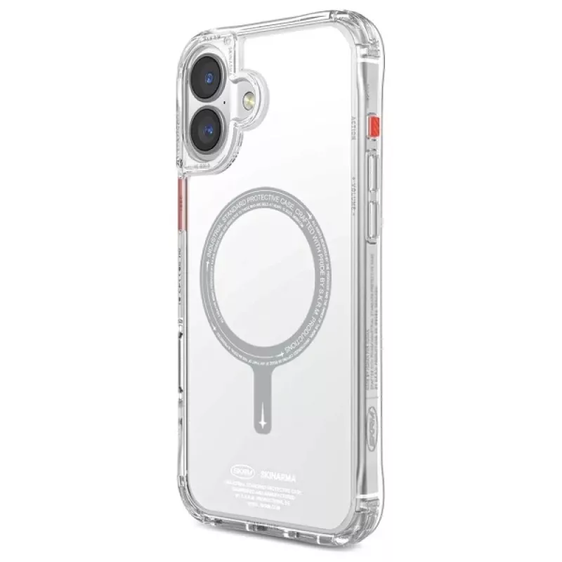 Capa SKINARMA Saido para iPhone 16 Plus 6,7 polegadas com carregamento magnético Clear