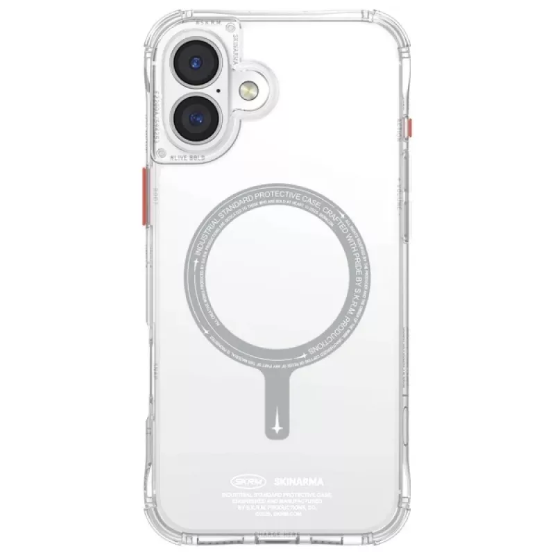 Capa SKINARMA Saido para iPhone 16 Plus 6,7 polegadas com carregamento magnético Clear