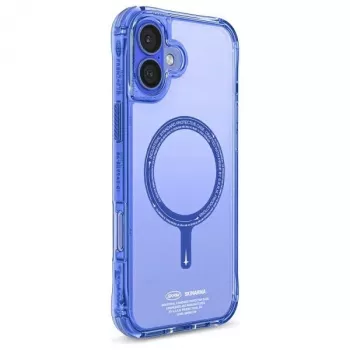 Capa SKINARMA Saido para iPhone 16 Plus 6,7 polegadas, carregamento magnético, azul