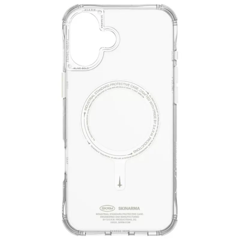 Capa SKINARMA Saido para iPhone 16 Plus 6,7 polegadas com carregamento magnético verde (Niteglow)