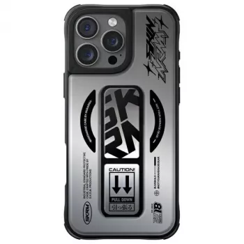 Capa com suporte de aderência e carregamento magnético SKINARMA Kira Kobai para iPhone 16 Pro 6,3 polegadas Chrome