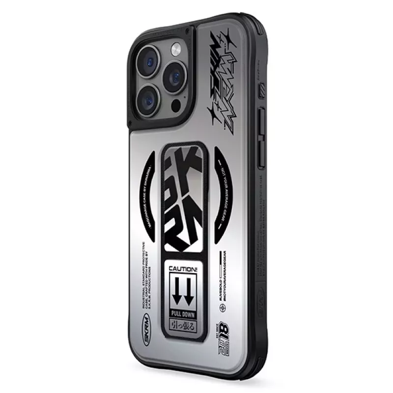 Capa com suporte de aderência e carregamento magnético SKINARMA Kira Kobai para iPhone 16 Pro 6,3 polegadas Chrome
