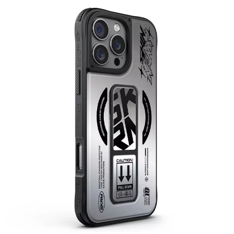 Capa com suporte de aderência e carregamento magnético SKINARMA Kira Kobai para iPhone 16 Pro 6,3 polegadas Chrome