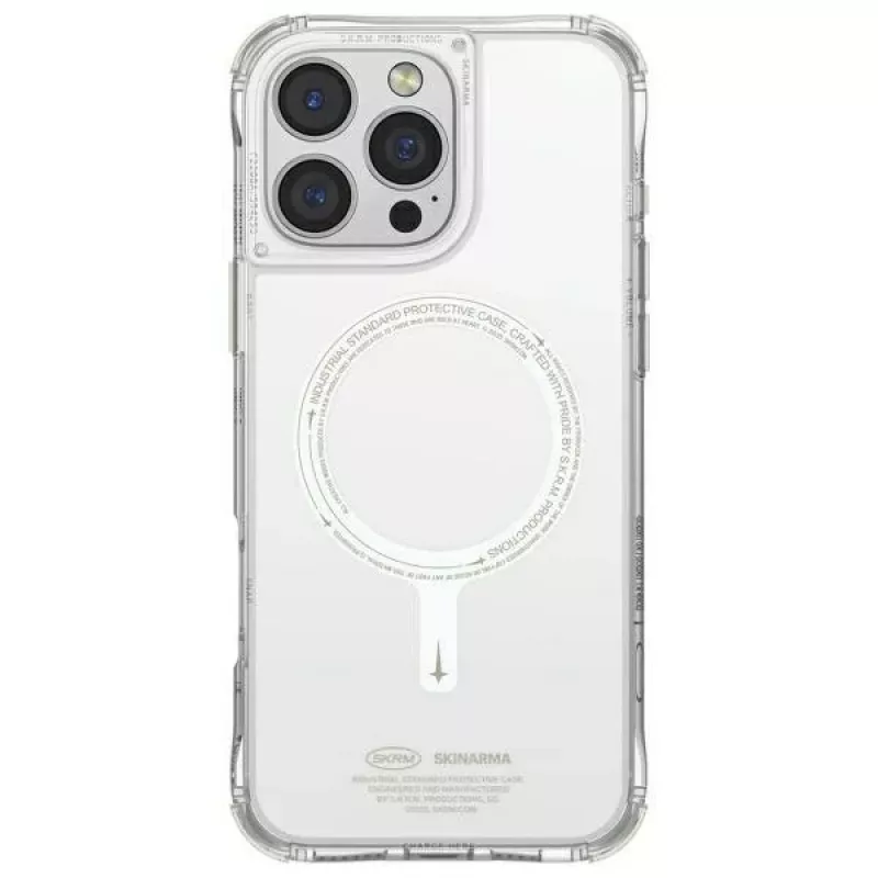 Capa SKINARMA Saido para Apple iPhone 16 Pro Max 6,9 polegadas com carregamento magnético verde (Niteglow)