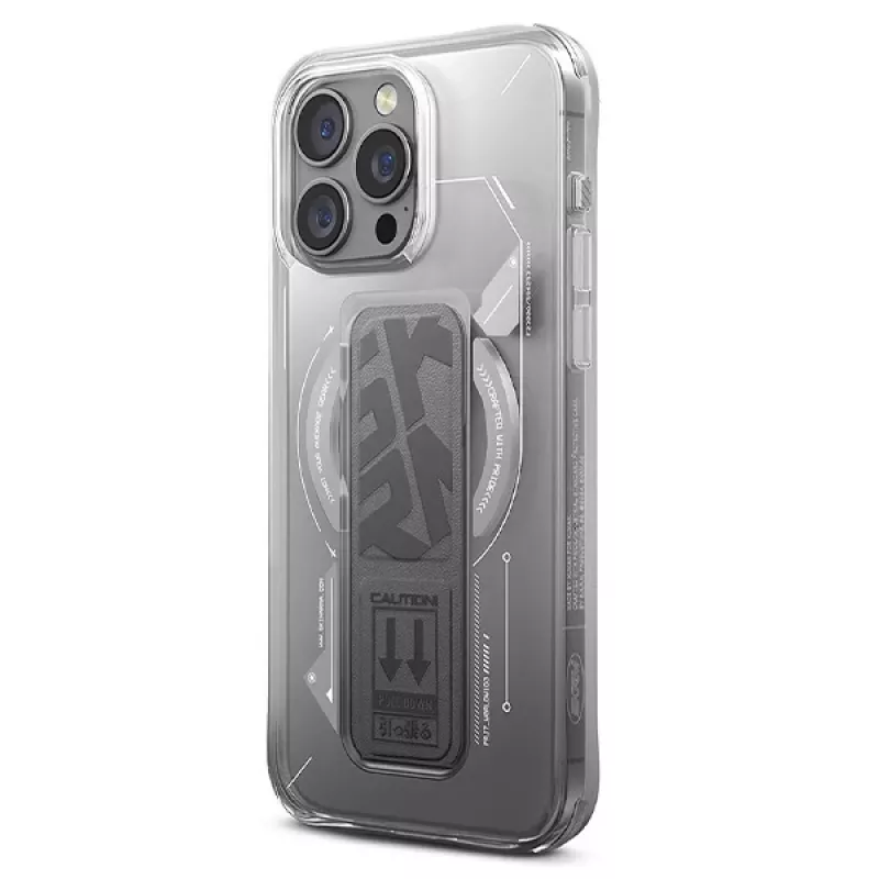 Capa SKINARMA Helio para iPhone 16 Pro Max 6,9 polegadas com carregamento magnético + suporte de aderência titânio