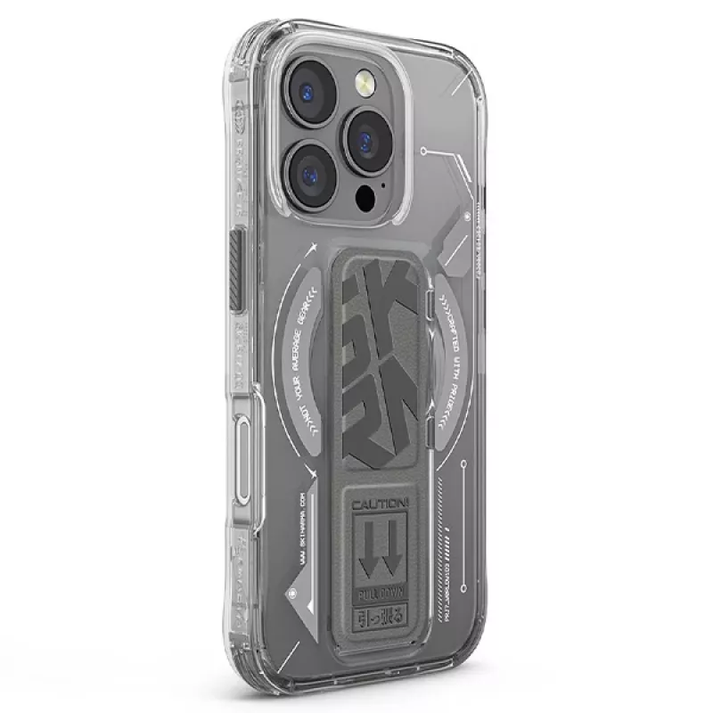 Capa SKINARMA Helio para iPhone 16 Pro Max 6,9 polegadas com carregamento magnético + suporte de aderência titânio