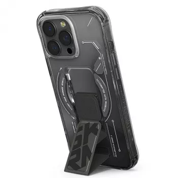 Capa Skinarma Helio para iPhone 16 Pro Max 6,9 polegadas, carregamento magnético + suporte de aderência, preta