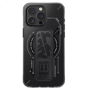 Capa Skinarma Helio para iPhone 16 Pro Max 6,9 polegadas, carregamento magnético + suporte de aderência, preta