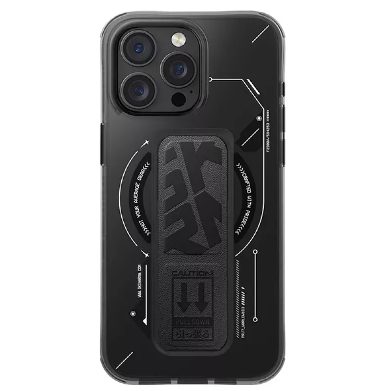 Capa Skinarma Helio para iPhone 16 Pro Max 6,9 polegadas, carregamento magnético + suporte de aderência, preta