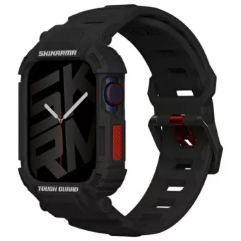 Capa com bracelete 2 em 1 SKINARMA Mecha para Apple Watch 45/44 mm preta