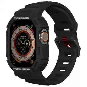 Capa e bracelete 2 em 1 Skinarma Mecha para Apple Watch Ultra 49 mm - preta