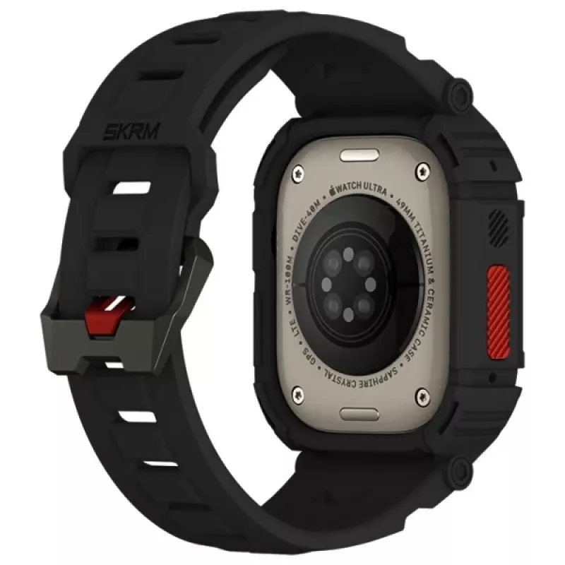 Capa e bracelete 2 em 1 Skinarma Mecha para Apple Watch Ultra 49 mm - preta