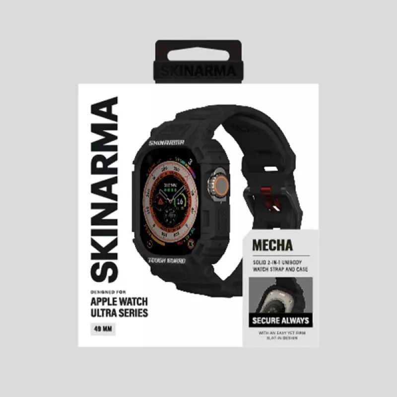 Capa e bracelete 2 em 1 Skinarma Mecha para Apple Watch Ultra 49 mm - preta