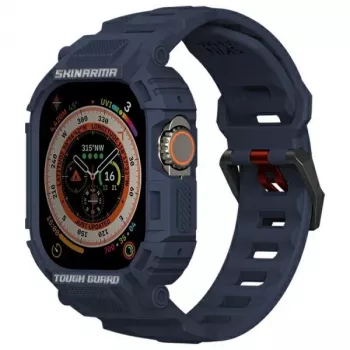 Capa 2 em 1 com bracelete SKINARMA Mecha para Apple Watch Ultra 49 mm azul-marinho