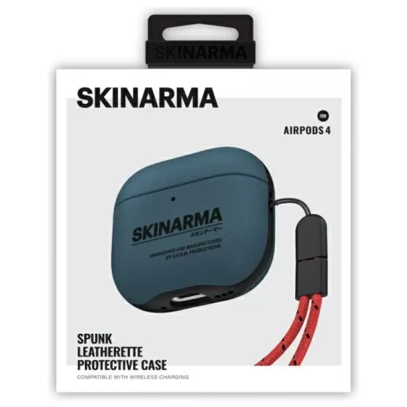 Capa Skinarma Spunk para AirPods 4, azul