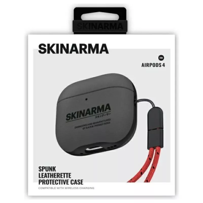 Skinarma Spunk capa para AirPods 4, Pewter Green