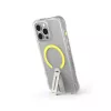 Capa com suporte rotativo 360 com carregamento magnético Skinarma Helix para iPhone 16 Pro, transparente