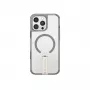 Capa Skinarma Helix para iPhone 16 Pro, carregamento magnético, suporte rotativo 360°, titânio