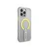 Capa SKINARMA Helix para iPhone 16 Pro Max, carregamento magnético, suporte rotativo 360°, transparente