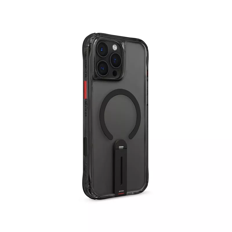 Capa com suporte rotativo 360 com carregamento magnético SKINARMA Helix para iPhone 16 Pro Max, preta