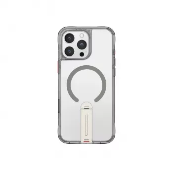 Capa Skinarma Helix para iPhone 16 Pro Max, carregamento magnético, suporte rotativo 360°, titânio
