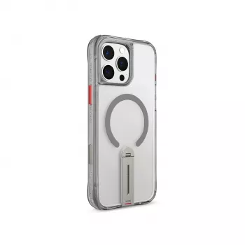 Capa Skinarma Helix para iPhone 16 Pro Max, carregamento magnético, suporte rotativo 360°, titânio