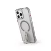 Capa Skinarma Helix para iPhone 16 Pro Max, carregamento magnético, suporte rotativo 360°, titânio
