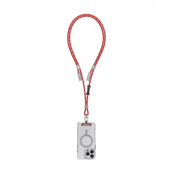 Cordão para telemóvel 2 em 1 com cabo de carregamento USB-C Skinarma Dyno Ve, 30 cm, vermelho