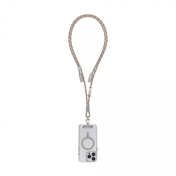 Cordão para telemóvel e cabo 2 em 1 USB-C para USB-C SKINARMA Dyno Ve 80 cm bege