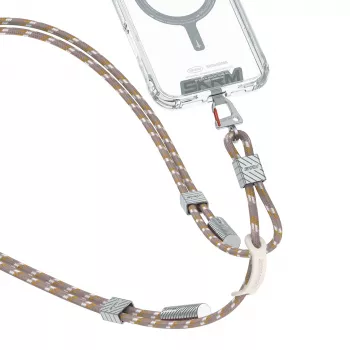 Cordão para telemóvel e cabo 2 em 1 USB-C para USB-C SKINARMA Dyno Ve 80 cm bege