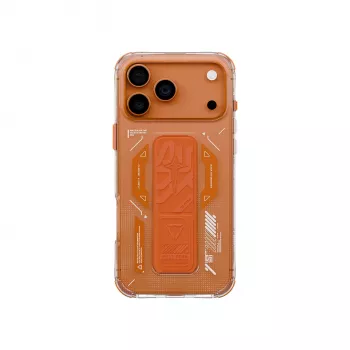 Skinarma Helio Capa para iPhone 17 Pro Max Carregamento Magnético + Grip Stand Laranja