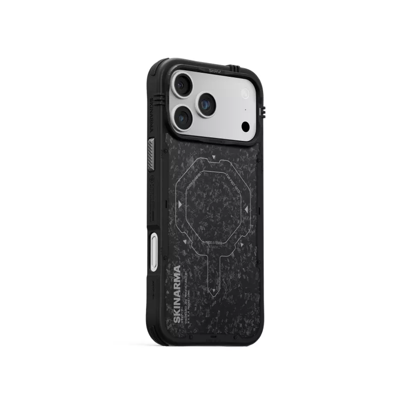 Capa Skinarma Vektor MagSafe para iPhone 17 Pro, Onyx Black