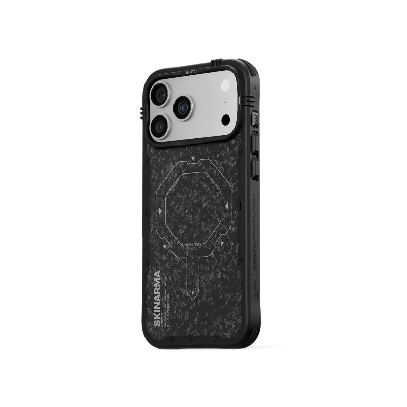 Capa Skinarma Vektor MagSafe para iPhone 17 Pro, Onyx Black