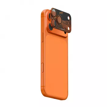 Protetor de lente da câmara em alumínio integral Skinarma Sonix para iPhone 17 Pro, laranja