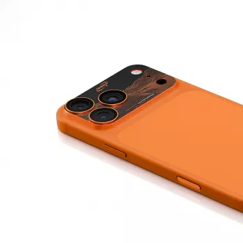 Protetor de lente da câmara em alumínio integral Skinarma Sonix para iPhone 17 Pro, laranja