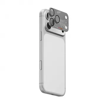 Skinarma Sonix protetor de lente da câmara em alumínio total para iPhone 17 Pro Max, prateado, Skin000389