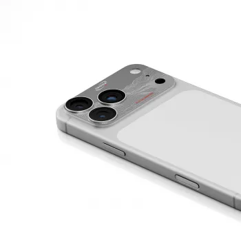 Skinarma Sonix protetor de lente da câmara em alumínio total para iPhone 17 Pro Max, prateado, Skin000389