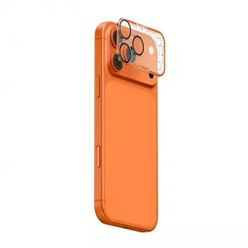 Protetor de lente da câmara totalmente mate Skinarma Magma para iPhone 17 Pro Max - laranja