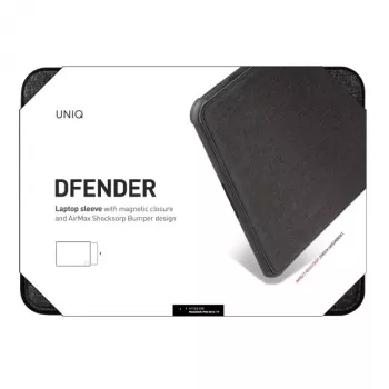 Mala para portátil UNIQ Dfender 16 polegadas Charcoal Black